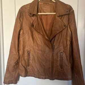 Max Studio Tan Leather-Like Jacket